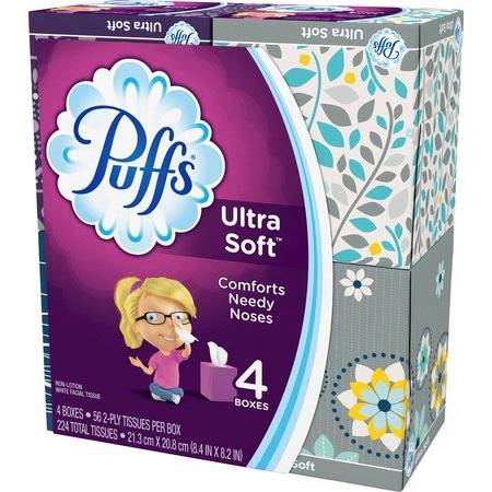 PUFFS Tissue, Soft, Cube, 4Pk 6PK PGC35295CT